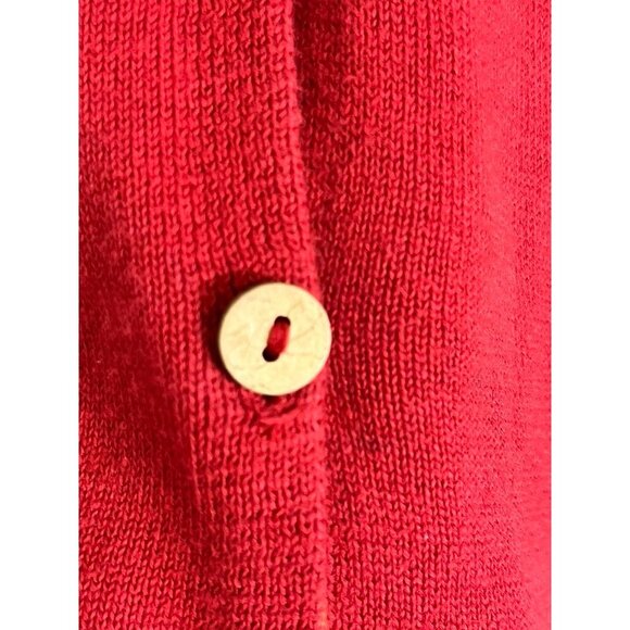 Retro Beaded Cardigan Red XL Festive Hippie Boho Western Indie Folk Chic Artsy - Picture 4 of 8